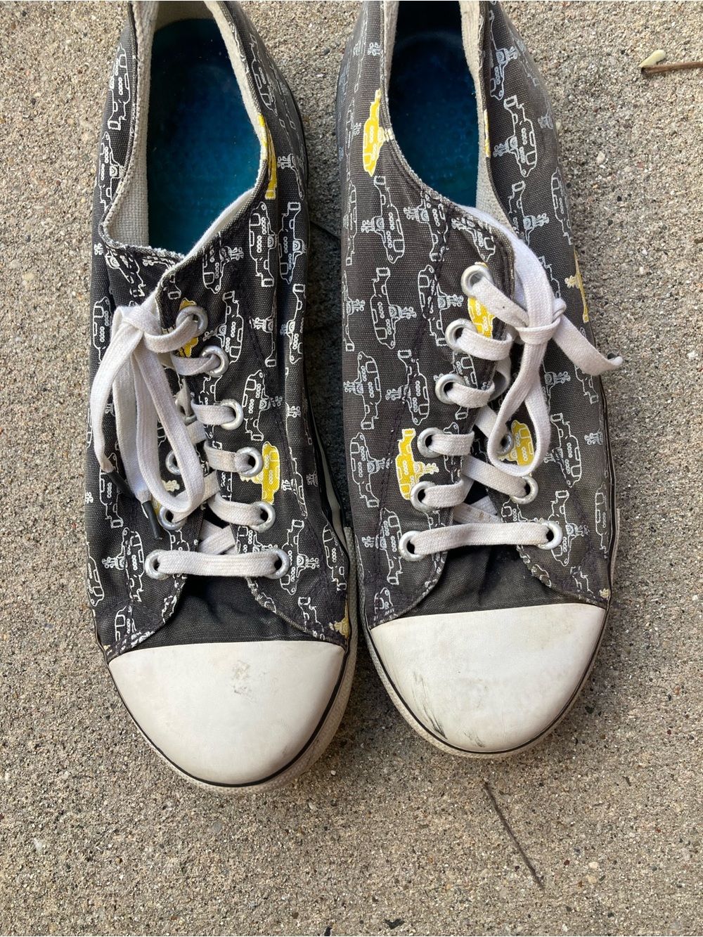 Ben Sherman Black Canvas Sneakers with Beatles Yellow Submarine Print